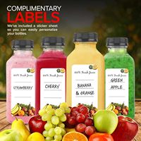 Bouteilles carrées en plastique de jus de smoothie réutilisables transparentes de 12oz 350ml avec couvercles et couvercles pour réfrigérateur