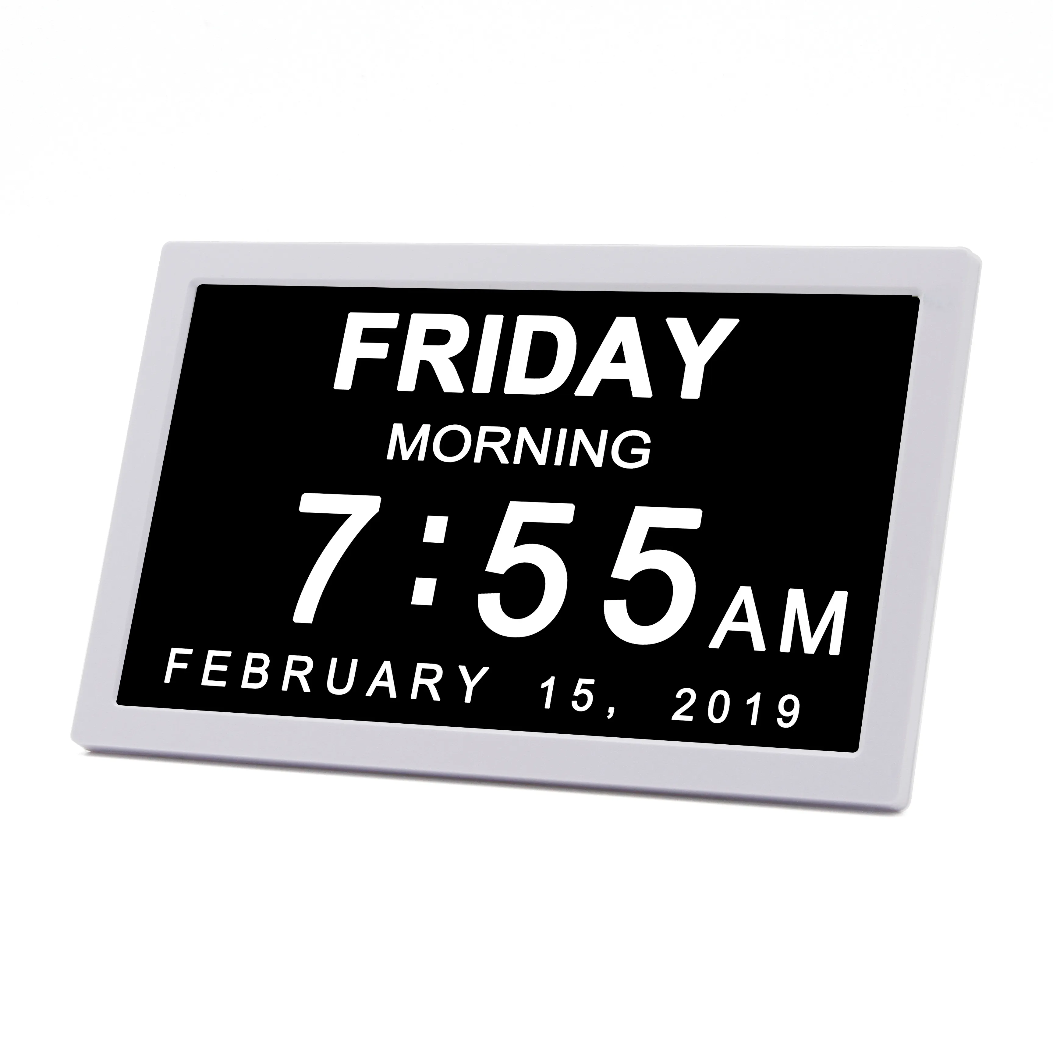 Jam Dinding Digital LCD Ukuran Besar 10.1 Inci, Kalender Dinding Alarm Digital