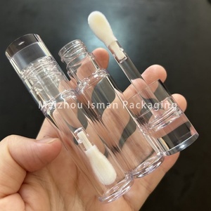 ISMAN Vente en gros de tubes à gloss à lèvres ronds transparents de 6 ml et 8 ml, grand applicateur, emballage vide pour gloss à lèvres, flacon personnalisé avec logo en cristal - Product Image 4