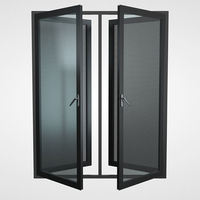 Fenêtres à battants en aluminium noir de haute qualité sur mesure, fenêtres en aluminium ODM, balcon de villa sur mesure