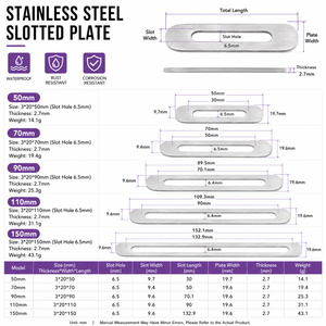 Changyi MM-016 Piastra di Riparazione Piatta Scanalata in Acciaio Inox 304 da 2,7mm, Supporto <span class=keywords><strong>Angolare</strong></span> Regolabile <span class=keywords><strong>per</strong></span> Mobili in <span class=keywords><strong>Legno</strong></span> - Product Image 5