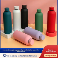 Bouteille d'eau sport isotherme en acier inoxydable 304/201, 500 ml/750 ml, à petite ouverture, finition mate, personnalisable avec logo OEM, vente en gros