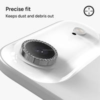 Protection d'objectif photo en métal 9H effet diamant brillant à installation facile pour iPhone 18 Pro, 17, 16, 15, 15 Pro Max