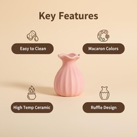 Pot Bunga Dekoratif Desain Modern Sederhana untuk Penggunaan di Meja dengan Paket Tanaman Hijau