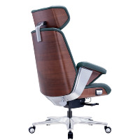 JORI Chaise de bureau pivotante de direction de style américain, ergonomique et moderne, en cuir véritable, à dossier haut, design traditionnel