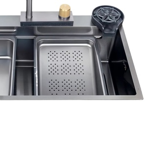 <span class=keywords><strong>Lavello</strong></span> da Cucina Multifunzionale di Alta Gamma, 33 Pollici, Vasca Singola, Fatto a Mano in Acciaio Inossidabile, Installazione Topmount, Monoforo, Resistente ai Graffi - Product Image 3