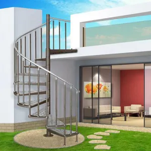 Factory Price Exterior Galvanized/powder Coated Carbon Steel Spiral Stair/customized Spiral Staircase