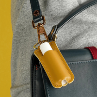 Étui à rouge à lèvres en cuir PU souple, porte-baume à lèvres, porte-clés, pochette pour gloss, accessoires de voyage
