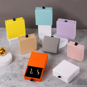 Custom personal logo jewelry drawer packaging box Ring necklace gift packing jewelry packaging box with logo