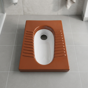 Toilette accroupie en céramique marron foncé bordeaux Orissa WC Inde prix FOB le moins cher vente en gros africaine - Product Image 4