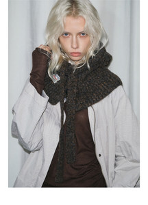 <span class=keywords><strong>Cagoule</strong></span> et écharpe tout-en-un pour <span class=keywords><strong>femme</strong></span>, bonnet tricoté chaud d'hiver avec cache-oreilles, écharpe à capuche tendance - Product Image 2