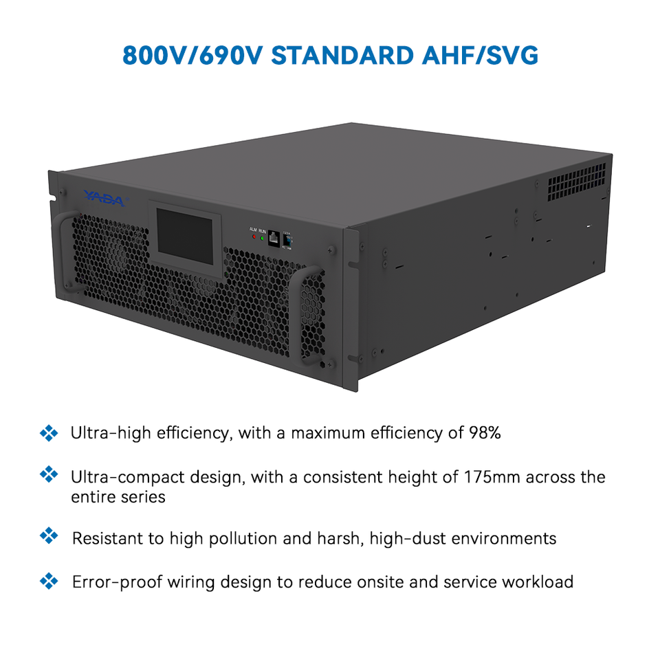 YADA High Efficiency Active Harmonic Filter AHF 85A 100A SVG 120Kvar ...