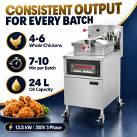 Friteuse électrique professionnelle 24L pour poulet frit avec filtration automatique de l'huile pour restaurant