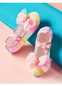 Chaussures de danse de princesse adorables en gros, chaussures de ballet à semelle souple pour enfants, filles, chaussures d'exercice de danse chinoise à griffes de chat, chaussures de ballerine - Product Image 3