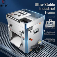 Machine de découpe de viande multifonctionnelle, robuste, pour trancher, couper en dés et effilocher, avec lame amovible et nettoyage facile