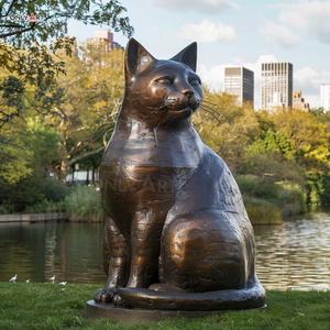 Décoration publique de jardin urbain extérieur personnalisé Grande statue moderne de chat d'animal coulé en laiton en métal Sculpture géante en bronze de statue de gros chat - Product Image 5