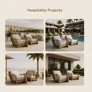 Deluxe moderno impermeable al aire libre teca <span class=keywords><strong>Muebles</strong></span> de Jardín conjunto terraza sofá para Hotel sala de estar dormitorio Parque apartamento Hall - Product Image 2