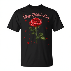 Camiseta Happy Mothers Day Rose, color negro, unisex, talla para adultos - Product Image 2
