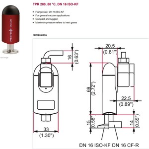 เกจวัดแรงดัน Pfeiffer Vacuum TPR 280 DN 16 ISO KF อุปกรณ์ควบคุมอุตสาหกรรม - Product Image 5
