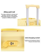 Valise à roulettes unisexe de 20 pouces, matériau ABS+PC, serrure TSA, port USB, étanche, antivol, silencieuse, résistante aux chutes, modèle 2488