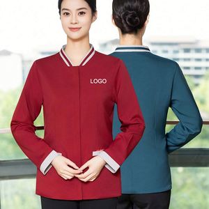 Slim Fit Women Long Sleeves Hotel Cleaning Custom Logo <b>Design</b> Men's for the Work Sun <b>Housekeeping</b> <b>Uniform</b> Shirts - Product Image 1