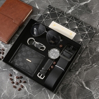 Set Kotak Hadiah 5-in-1 Jam Tangan Kulit Pria, Dompet & Kacamata Hitam - Hadiah Pribadi, Bisnis, Perusahaan, Liburan, Mewah & Kustom