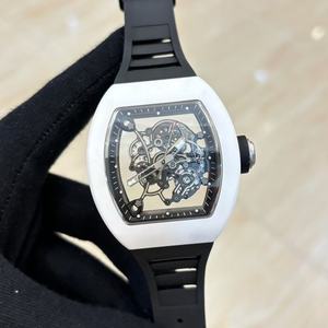 Reloj de pulsera automático para hombre con esfera blanca y caja de cerámica en forma de barril - reloj de marca elegante, lujoso y con estilo para hombre. - Product Image 2