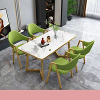 Ensemble de table à manger au design moderne, haute qualité, 4 chaises en bois fritté pour la maison, le bureau, la ferme, la cuisine