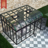 Serre en verre système avec contrôle intelligent de la température, structure en aluminium – Idéale pour fermes, jardins et pépinières, véranda