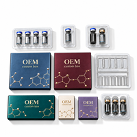 Boîte d'emballage en papier holographique rigide écologique OEM personnalisée, boîte cosmétique de luxe imprimée, inserts blister, ampoule pour soins de la peau, cils