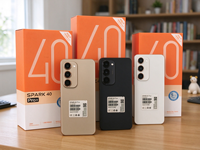 Pembukaan kunci sidik jari wajah Smartphone terlaris dan terjangkau Spaok40 Pro Global 4G/5G Dual SIM Smartphone Pengisian cepat 65W