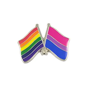 Custom Logo Rainbow Lgbtq Bisexual Lapel Pin Transgender Lesbian Transsexual Flag Gay Pride Soft Hard Enamel Pins