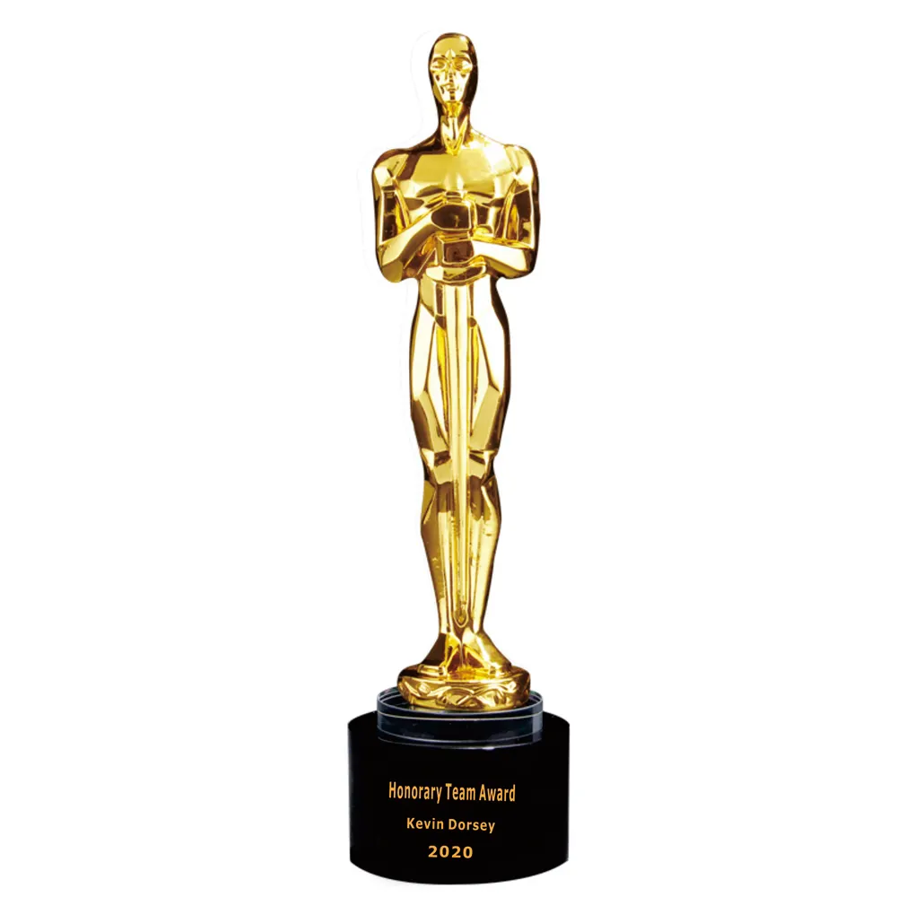 Kleine Gouden Man Oscar Trophy Aangepaste Crystal High-End Creatieve Uitstekende Personeel Jaarvergadering Film Actor Award