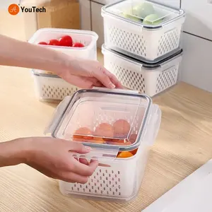 Kühlschrank Aufbewahrung sbox Kühlschrank Organizer Mit Abfluss korb Frisches Gemüse Obst boxen Aufbewahrung behälter Küchen organisator