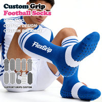 Chaussettes de football antidérapantes FlexGrip, chaussettes de football professionnelles à longue adhérence, chaussettes à logo personnalisé, chaussettes à adhérence haute jusqu'au genou