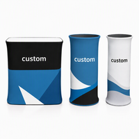 Stasiun Pengisian Daya Portabel Lipat dengan Desain Kustom Promosi, Cetak Digital Polyester, Meja Counter Pop Up