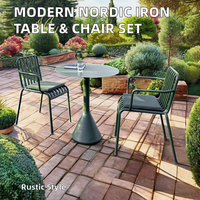 Ensemble de chaise de Table basse en métal rustique nordique combinaison de banc de Table en fer extérieur pour balcon cour hôpital hôtel utilisation de loisirs