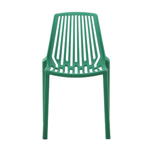 Vertical Cutout <b>Plastic</b> <b>Dining</b> <b>Chair</b> Black Stackable Modern Minimalist Design For Home Restaurant Outdoor Use - Product Image 3