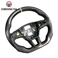 Volant sport à 4 branches en cuir et fibre de carbone véritable avec éclairage LED pour Ford Escape MK4