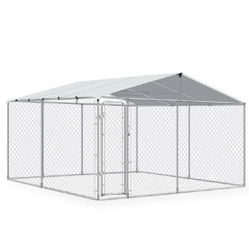 Design personalizzato 10x10 piedi gabbie casa per animali domestici/ferro arte Husky box temporaneo/grande gatto canile all'aperto con doppie porte