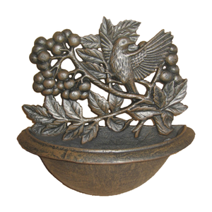 Jardinera de Pared de Hierro Fundido, Baño para Pájaros, Girasoles, Flores, Mariposas, Decoración de Exterior - Product Image 3