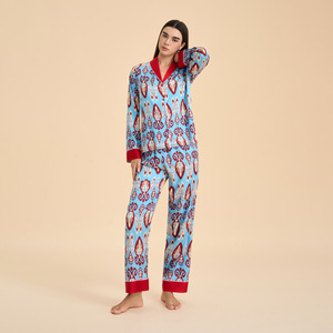 Nouvel ensemble de pyjama en satin thermique grande taille, manches longues, confortable, pour la maison, idéal pour les festivals culturels et les vacances - Product Image 5
