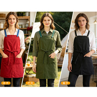 Tablier de cuisine moderne et minimaliste sans manches, anti-salissures, lavable et réutilisable, en polyester-coton, nouveau style, pour la maison et la restauration