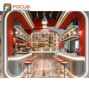 Étagère de présentation de café moderne, haute, ouverte, pour l'espace de vente de grains, avec cadre noir, pour la présentation de produits de café - Product Image 4