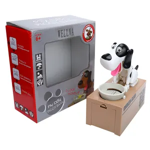 Wellva Mein Hund Piggy Bank-Robotic Münze Munching Spielzeug Geld Sparen Box Stehlen Hund Münze Bank