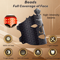 Masque facial LED ILUXRED, appareil de luminothérapie, masque facial infrarouge rouge, masque facial en silicone portable, équipement pour le visage et le cou sans fil