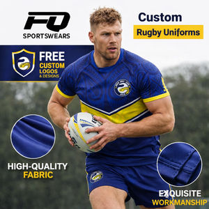 Uniformes de <span class=keywords><strong>Rugby</strong></span> Personalizados com Impressão de Logo Gratuita, Camiseta de <span class=keywords><strong>Rugby</strong></span> de Tecido de Qualidade Premium, Roupas Esportivas da Equipe Au, Calções de <span class=keywords><strong>Rugby</strong></span> Respiráveis OEM - Product Image 1