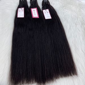 Cheveux humains vierges bruts non traités Yaki lisses, double trame, double tirage, lots de cheveux vietnamiens, prix de gros - Product Image 3