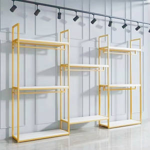 Support d'affichage en métal personnalisé pour boutique de vêtements moderne, boutique de vêtements pour filles, vêtements pour femmes, robe, soutien-gorge, talons hauts, sac à main - Product Image 4