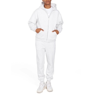 Casual Gym Customized Zip up Hoodie Jogger Set Sweatsuit <b>Plain</b> Activewear Wholesale Fleece Sport Set Men <b>Tracksuits</b> - Product Image 4